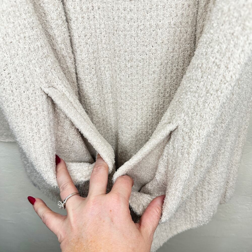 Barefoot Dreams Cozy Chic Lite Coastal Soft Knit Bisque Cardigan Sweater Medium - Picture 6 of 14